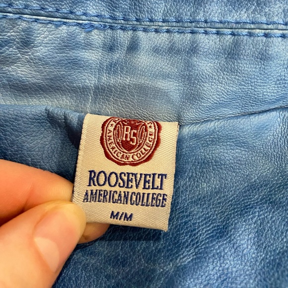 Vintage blue “leather” motto jacket - Picture 7 of 10